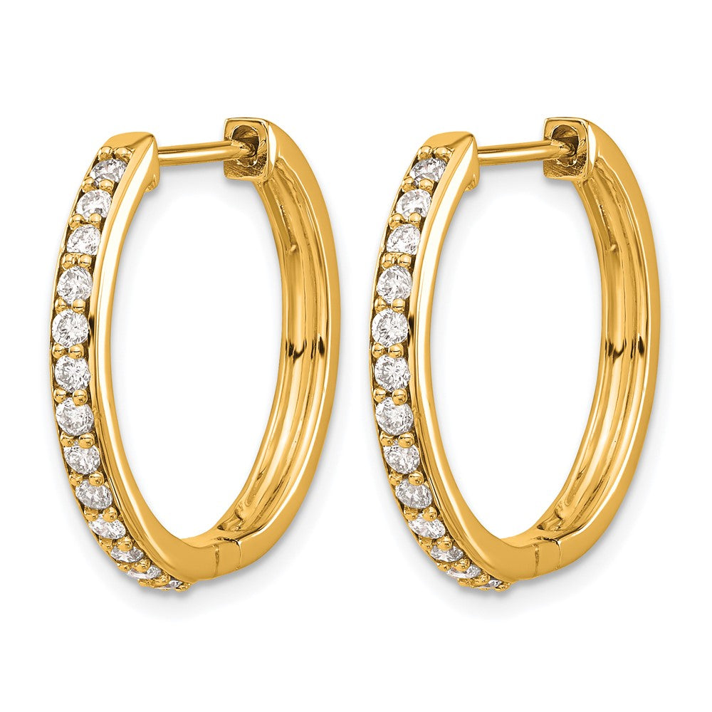 14k Diamond Hinged Hoop Earrings
