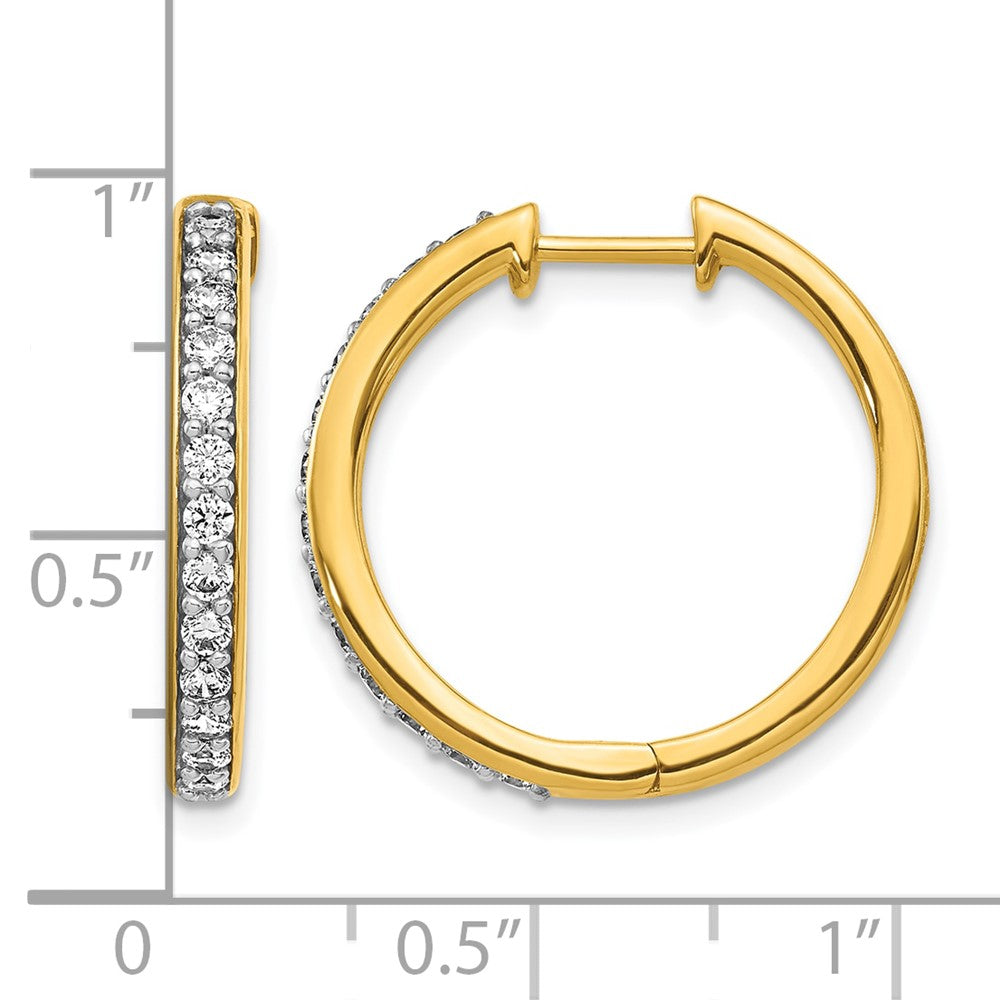 14k Diamond Hinged Hoop Earrings