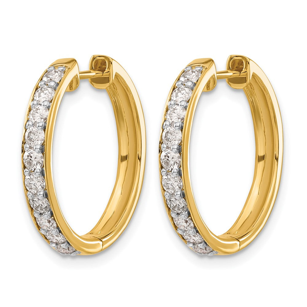10k Diamond Hinged Hoop Earrings