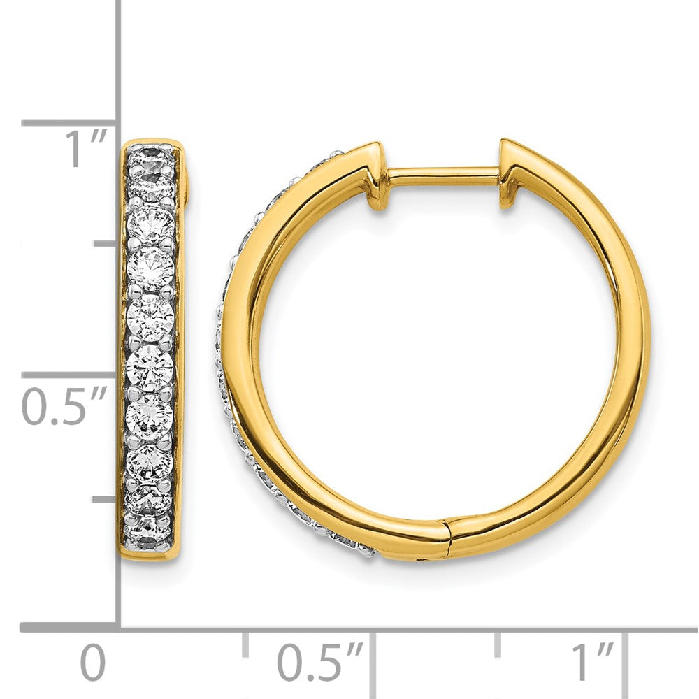 10k Diamond Hinged Hoop Earrings