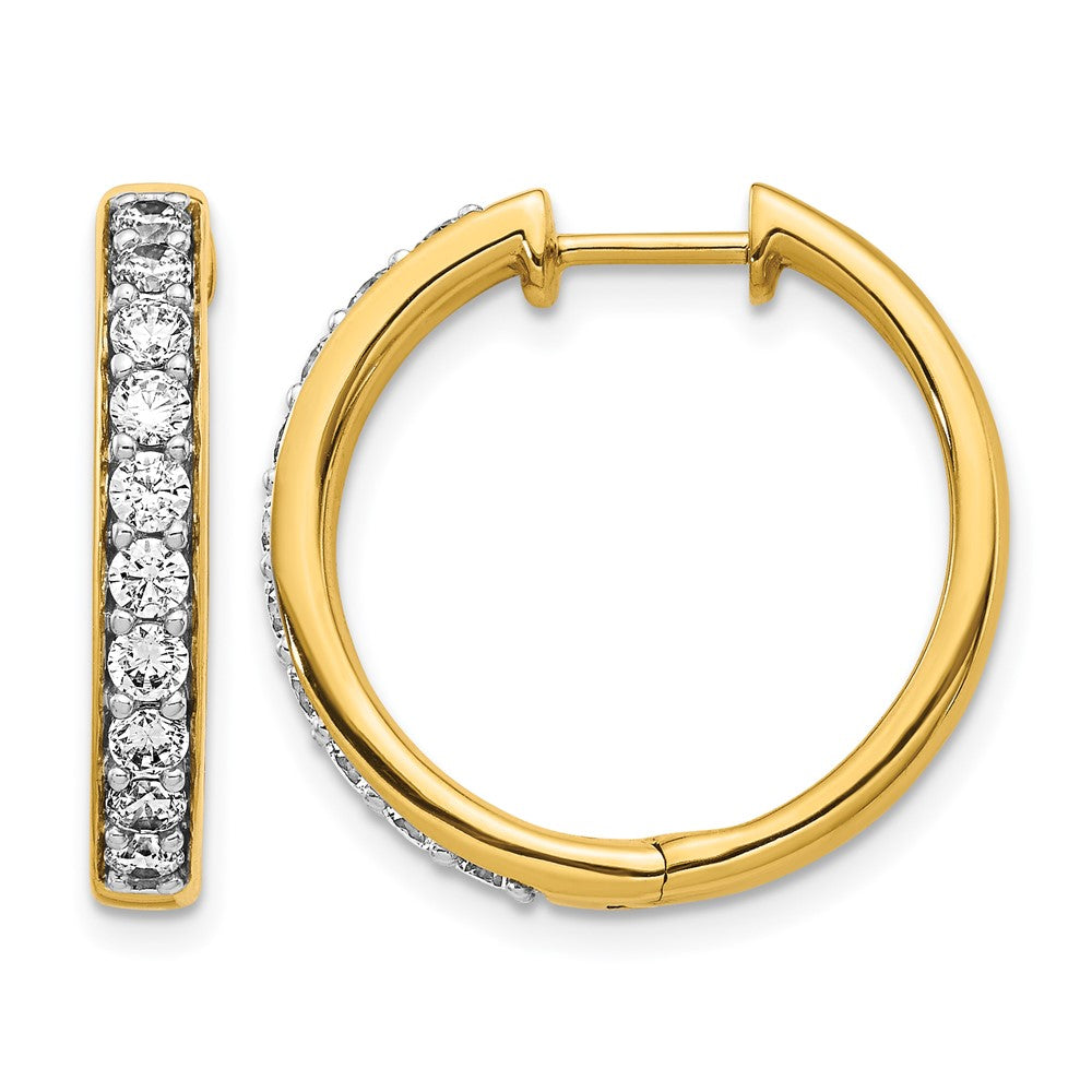 10k Diamond Hinged Hoop Earrings
