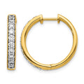 10k Diamond Hinged Hoop Earrings