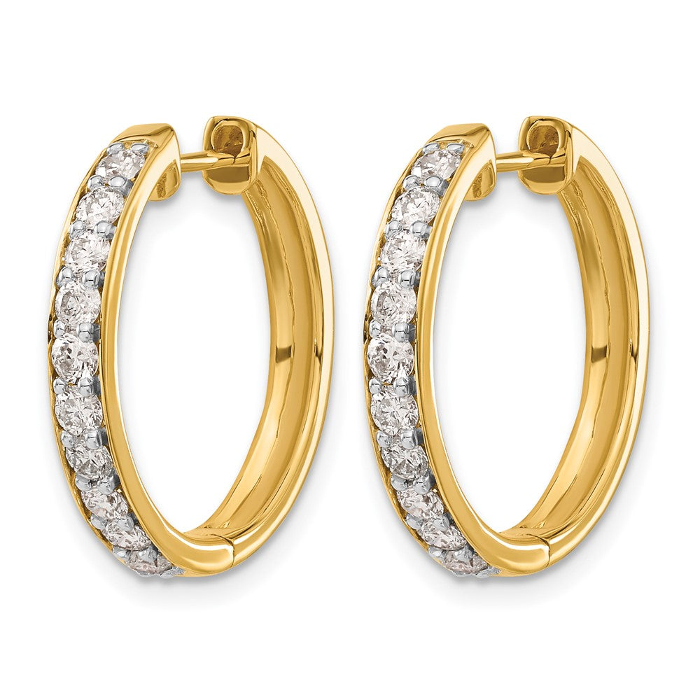 14k Diamond Hinged Hoop Earrings