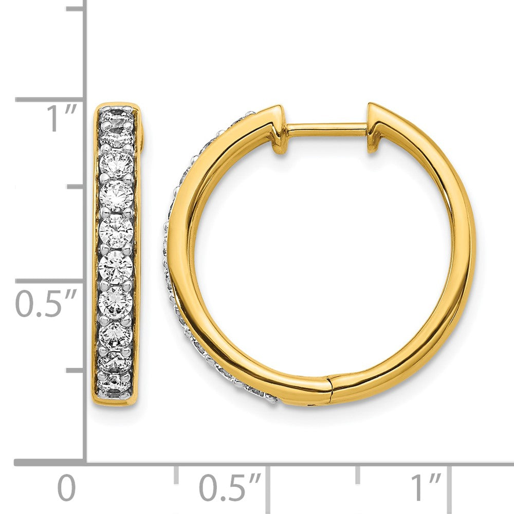 14k Diamond Hinged Hoop Earrings