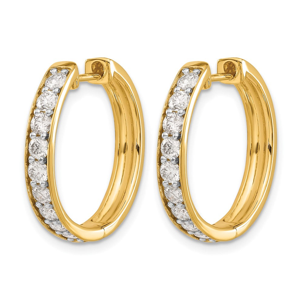 14k Diamond Hinged Hoop Earrings