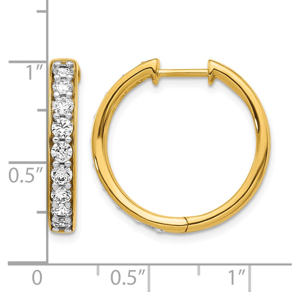 14k Diamond Hinged Hoop Earrings