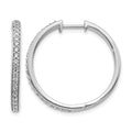 10k White Gold Diamond Hinged Hoop Earrings