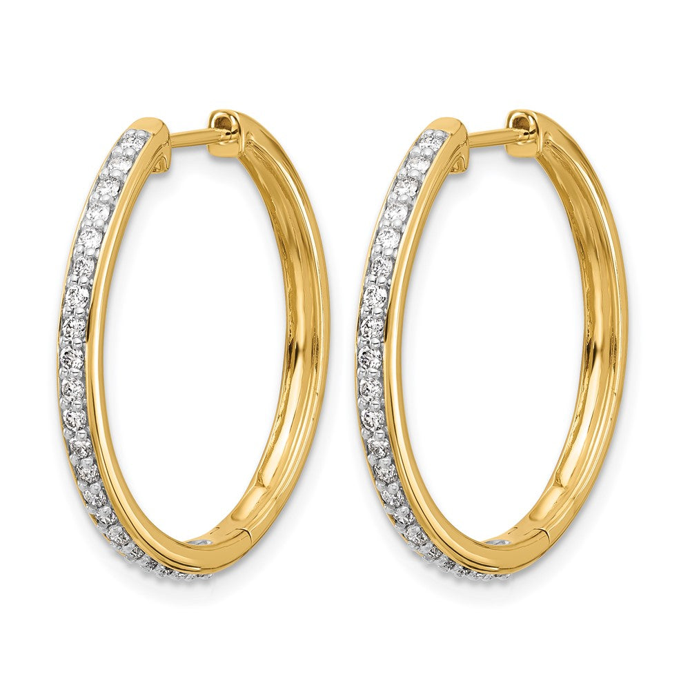 14k Diamond Hinged Hoop Earrings