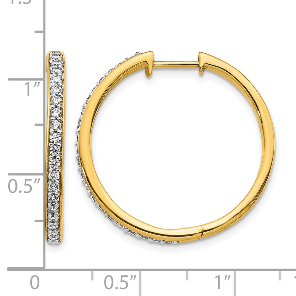 14k Diamond Hinged Hoop Earrings