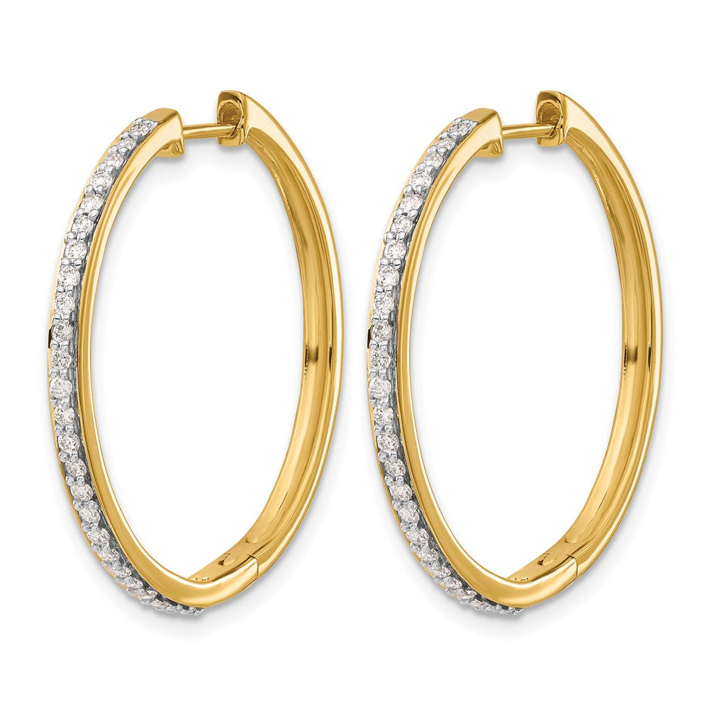 14k Diamond Hinged Hoop Earrings