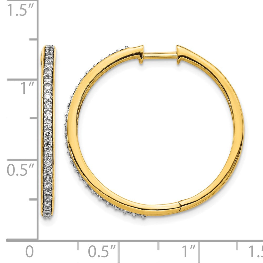14k Diamond Hinged Hoop Earrings