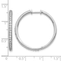 14k White Gold Diamond Hinged Hoop Earrings