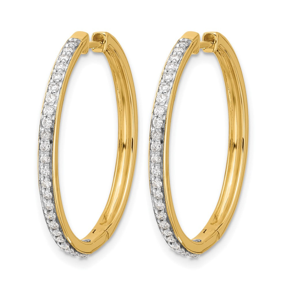 14k Diamond Hinged Hoop Earrings