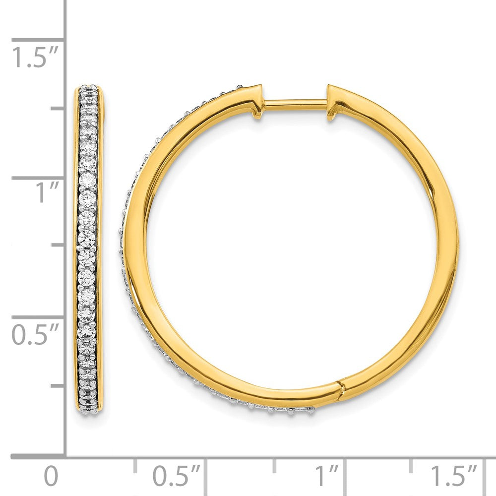 14k Diamond Hinged Hoop Earrings