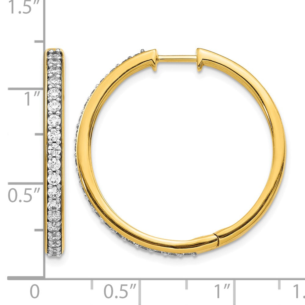14k Diamond Hinged Hoop Earrings