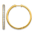 14k Diamond Hinged Hoop Earrings