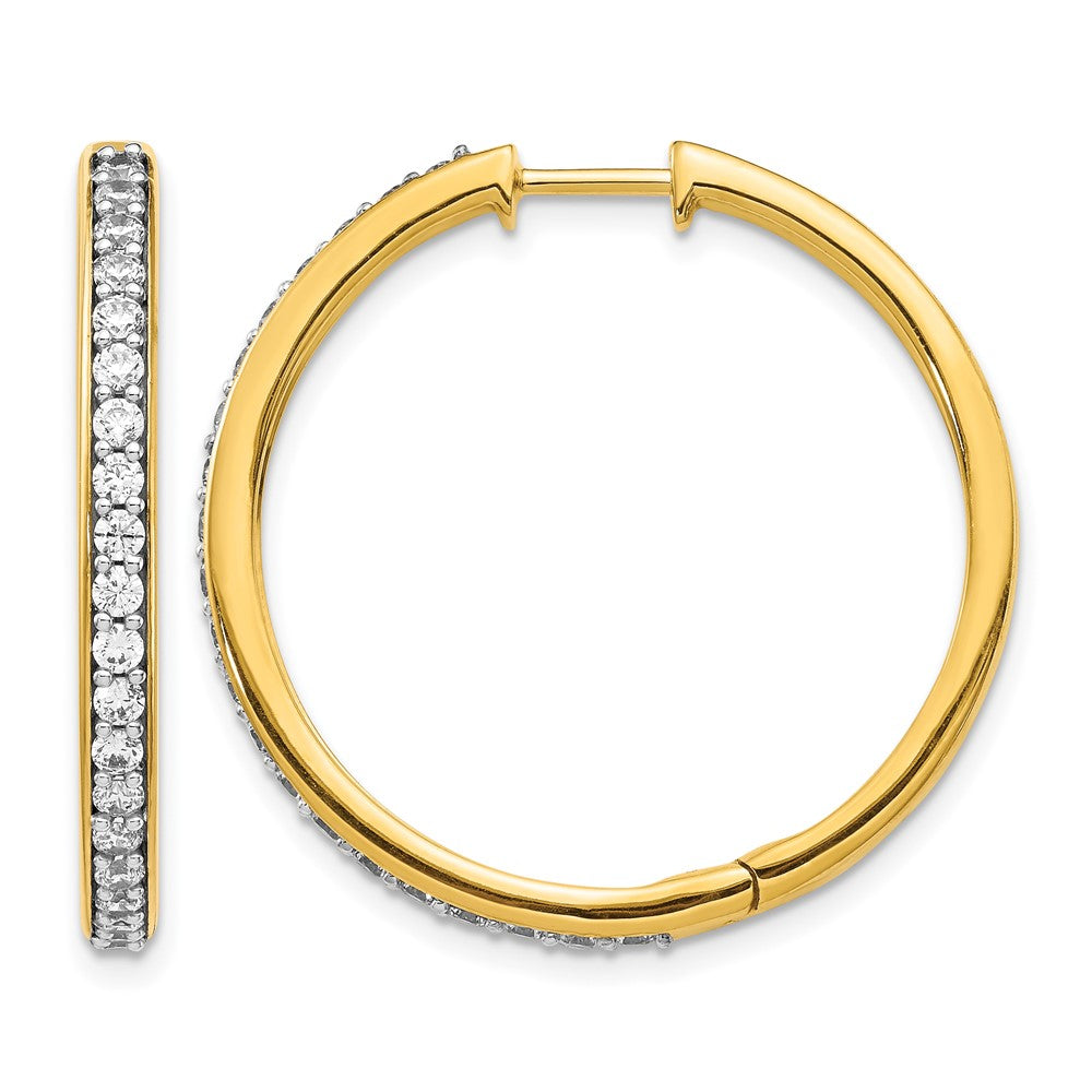 14k Diamond Hinged Hoop Earrings