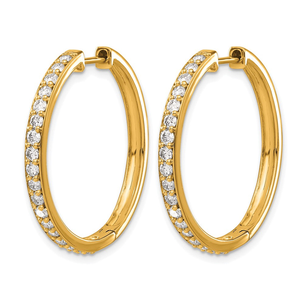 14k Diamond Hinged Hoop Earrings
