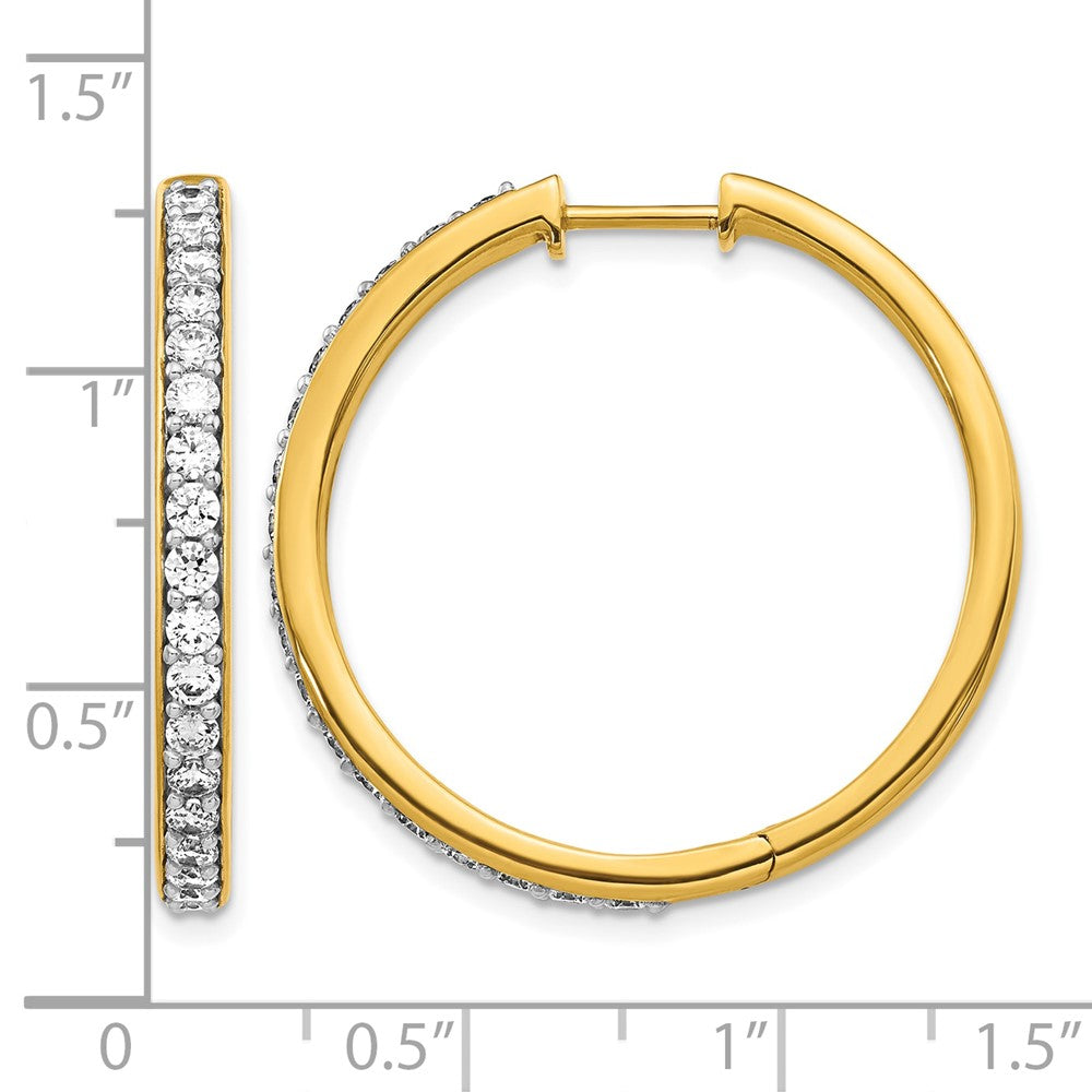 14k Diamond Hinged Hoop Earrings