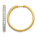 14k Diamond Hinged Hoop Earrings