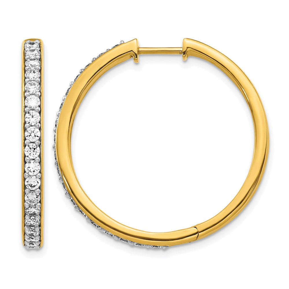 14k Diamond Hinged Hoop Earrings