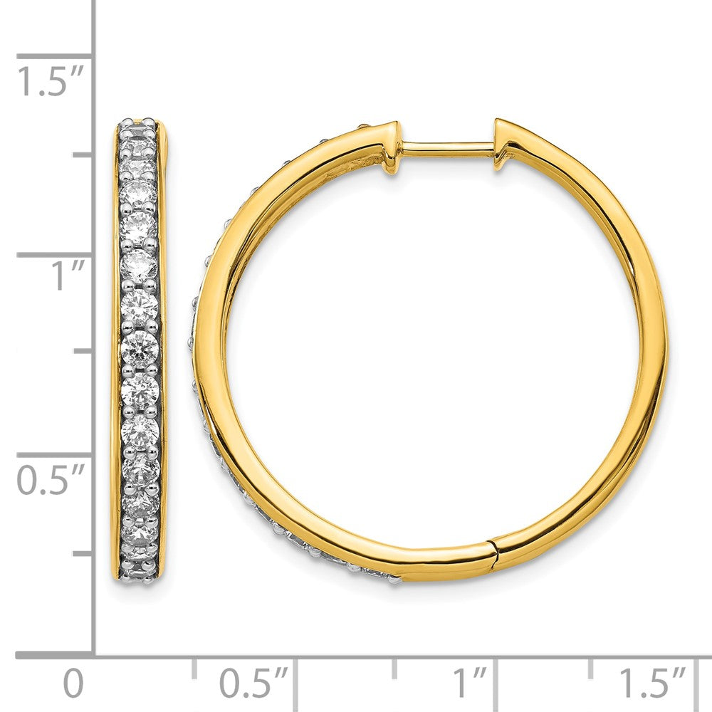 14k Diamond Hinged Hoop Earrings