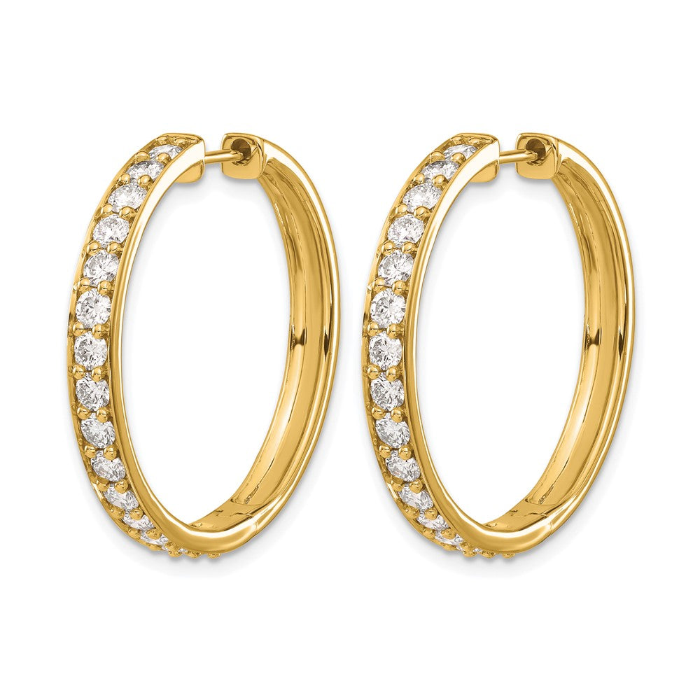14k Diamond Hinged Hoop Earrings
