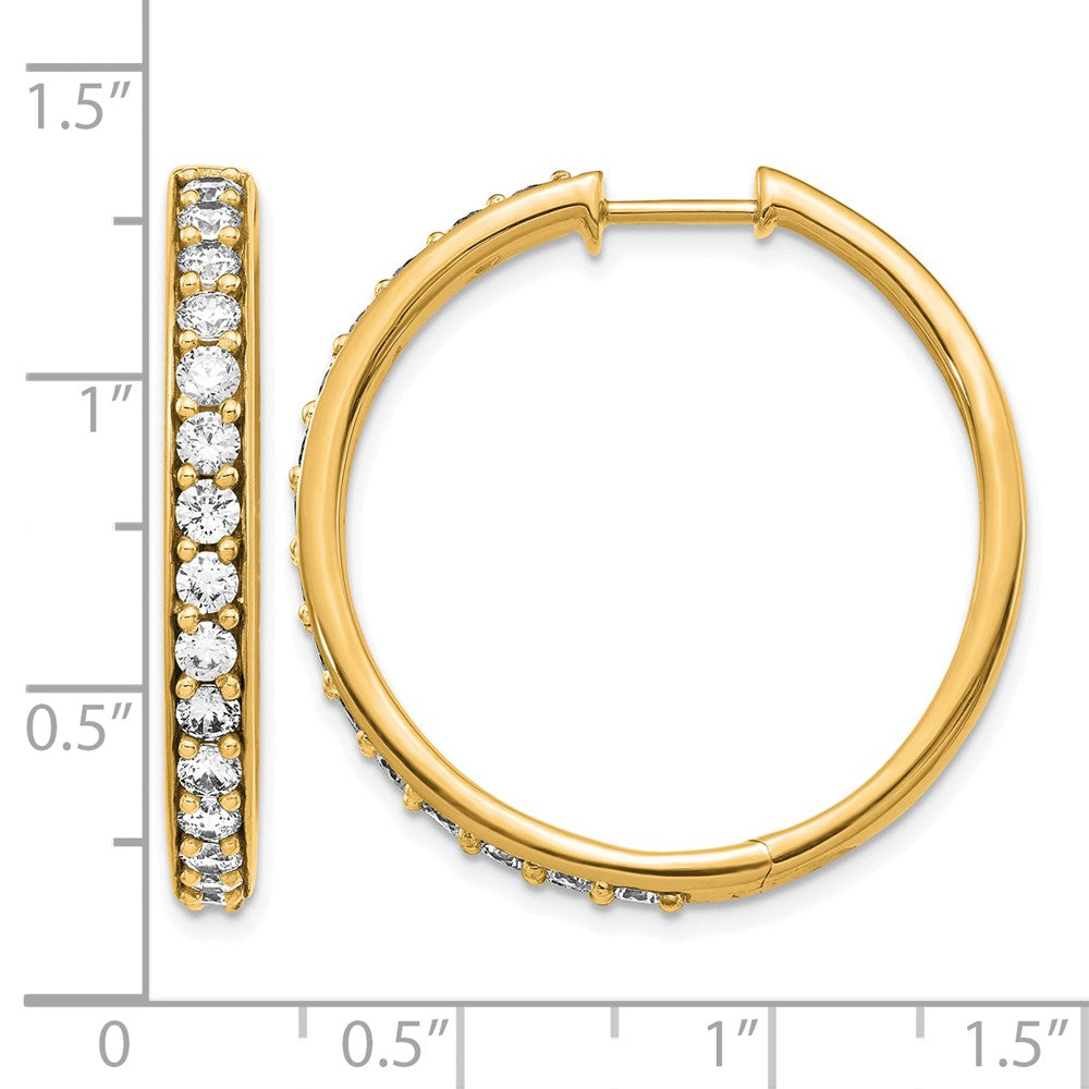 14k Diamond Hinged Hoop Earrings