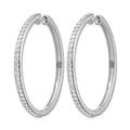 14k White Gold Diamond Hinged Hoop Earrings