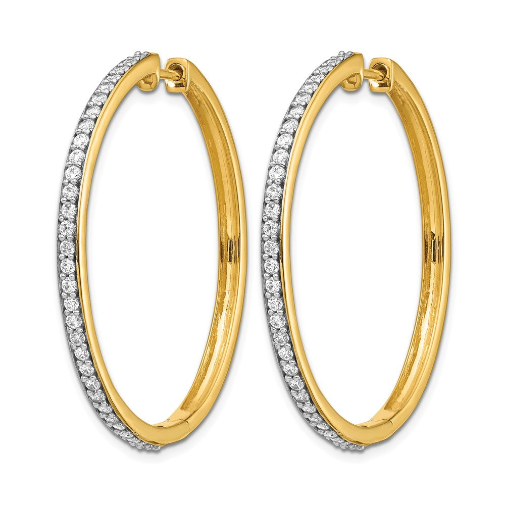 14k Diamond Hinged Hoop Earrings