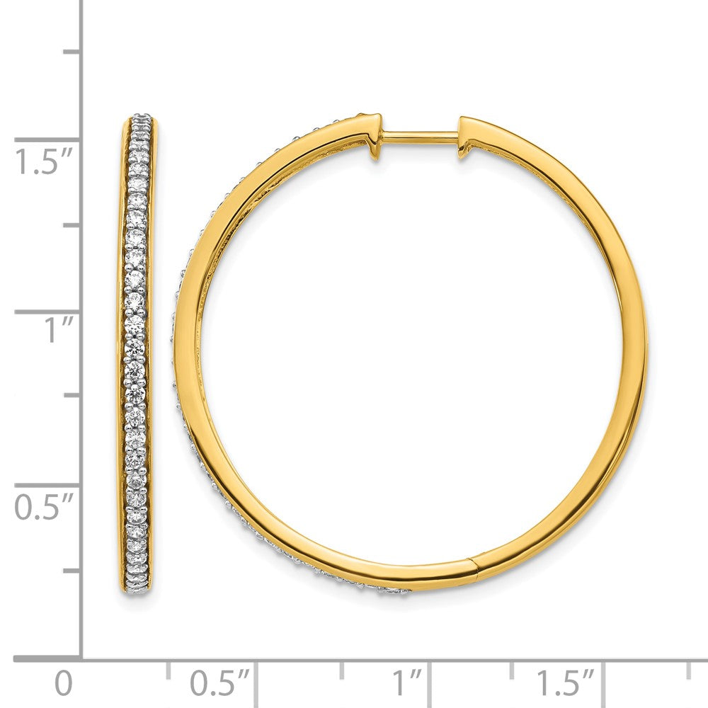 14k Diamond Hinged Hoop Earrings