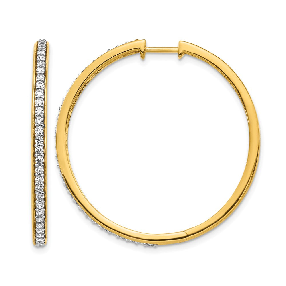 14k Diamond Hinged Hoop Earrings