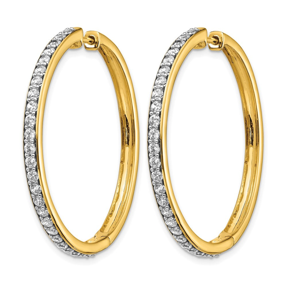 14k Diamond Hinged Hoop Earrings
