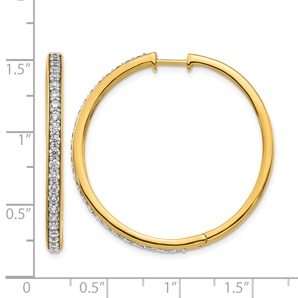 14k Diamond Hinged Hoop Earrings