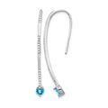14k White Gold Diamond and Blue Topaz Earrings