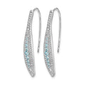 14k White Gold Diamond and Aquamarine Earrings