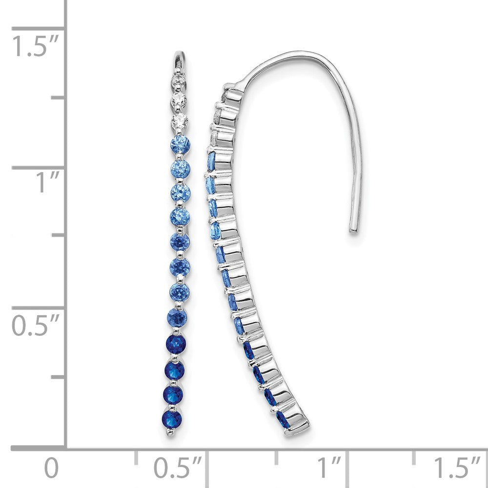14k White Gold Diamond and Sapphire Earrings