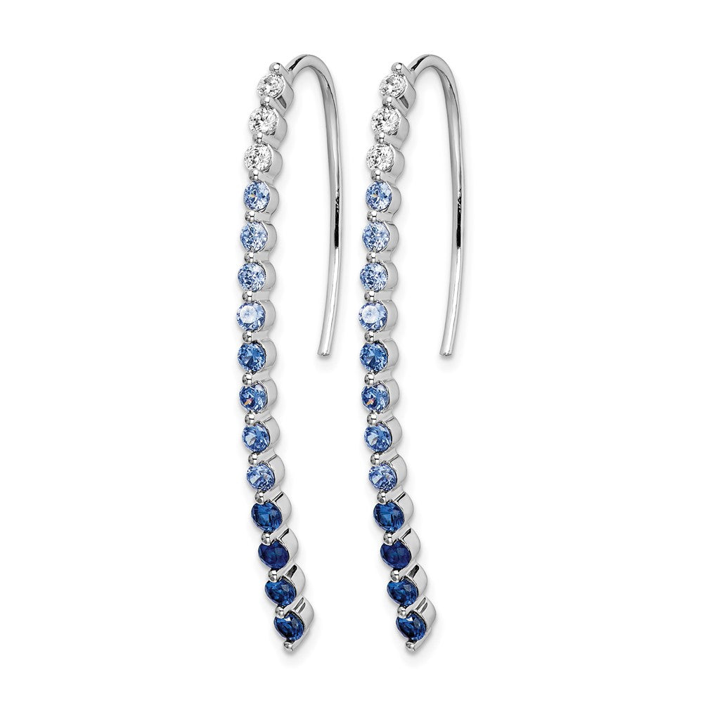 14k White Gold Diamond and Sapphire Earrings