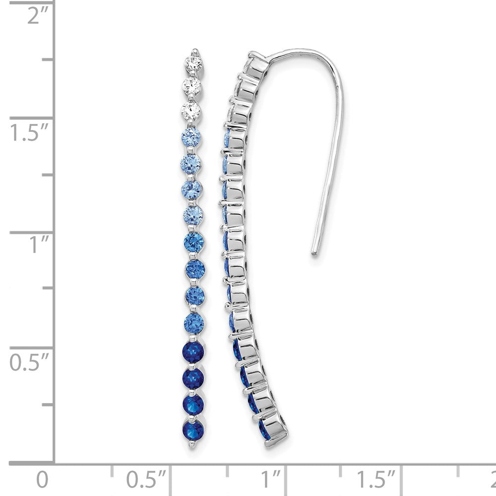 14k White Gold Diamond and Sapphire Earrings