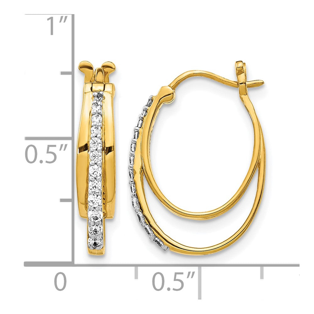 10k Diamond Hoop Earrings