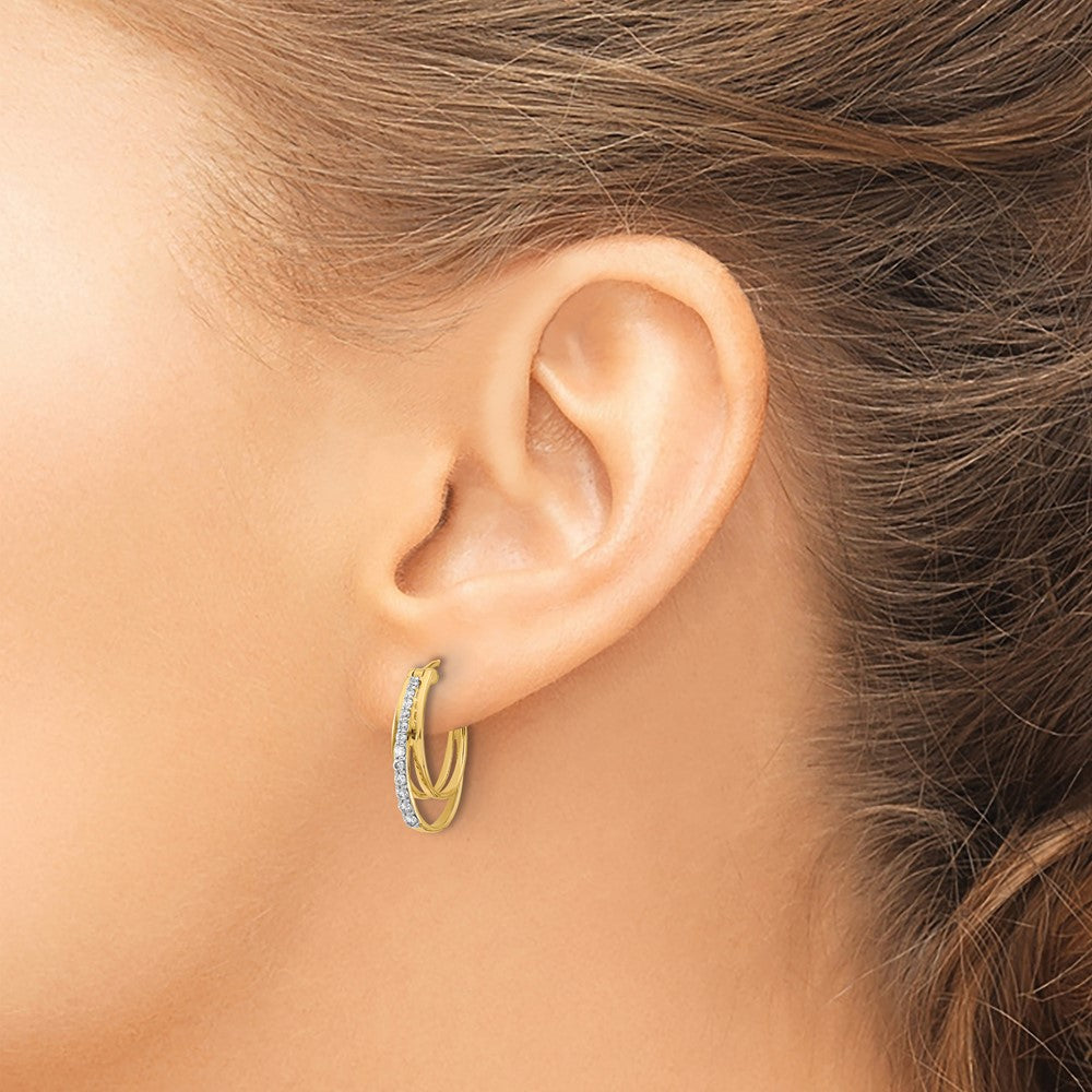 14k Diamond Hoop Earrings
