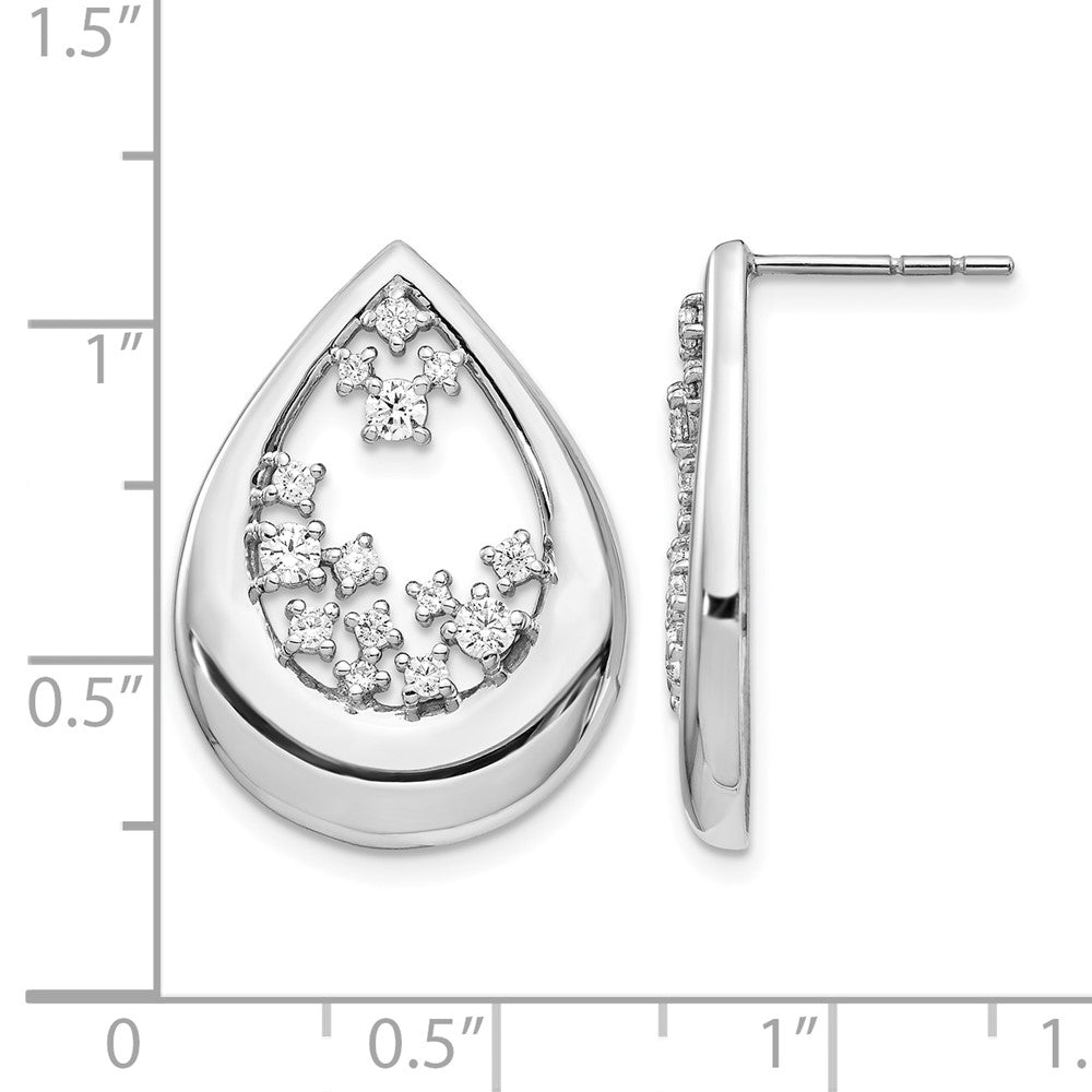 14k White Gold Diamond Post Earrings