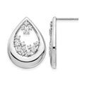 14k White Gold Diamond Post Earrings