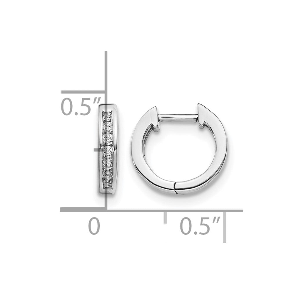 10k White Gold Diamond Hinged Hoop Earrings