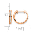 10k Rose Gold Polished Diamond Hinged Hoop Earrings