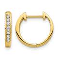 10k Gold Polished Diamond Hinged Hoop Earrings
