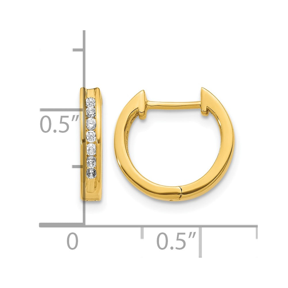 10k Diamond Hinged Hoop Earrings