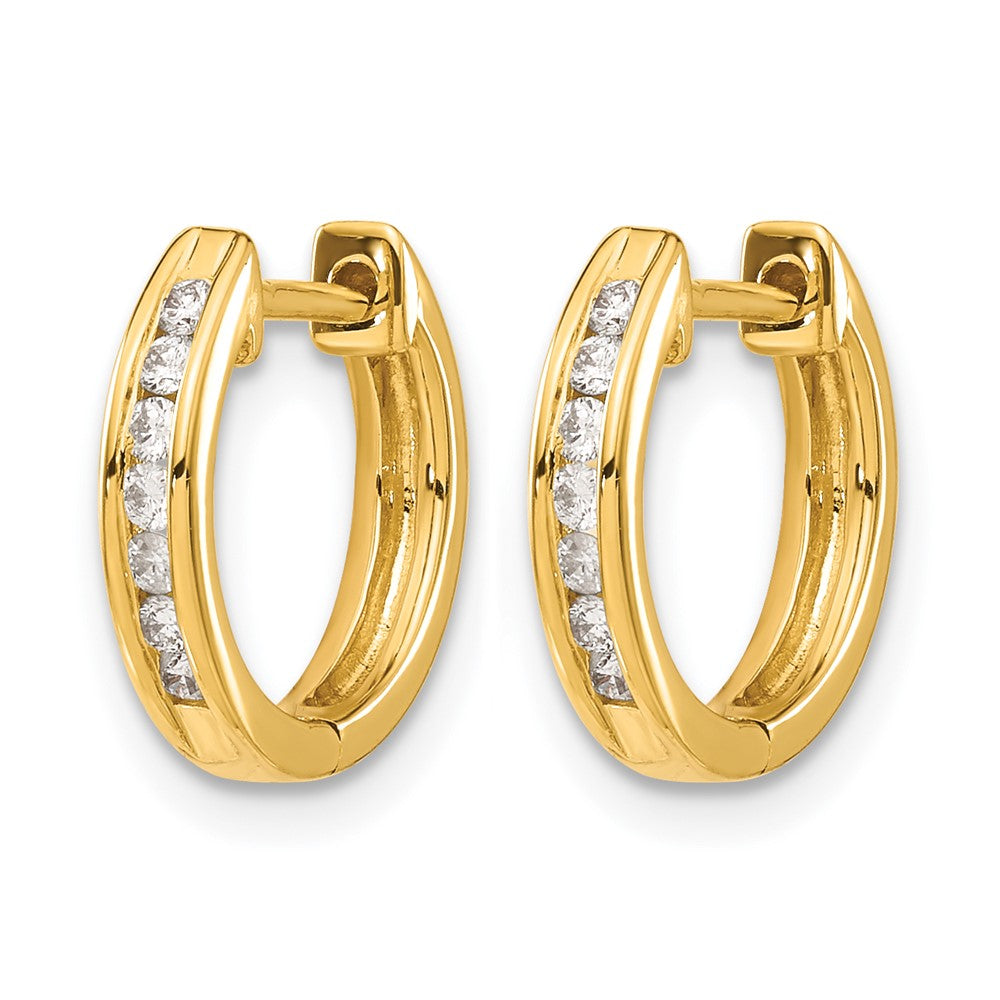 14k Diamond Hinged Hoop Earrings