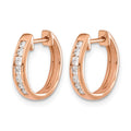 10k Rose Gold Diamond Hinged Hoop Earrings
