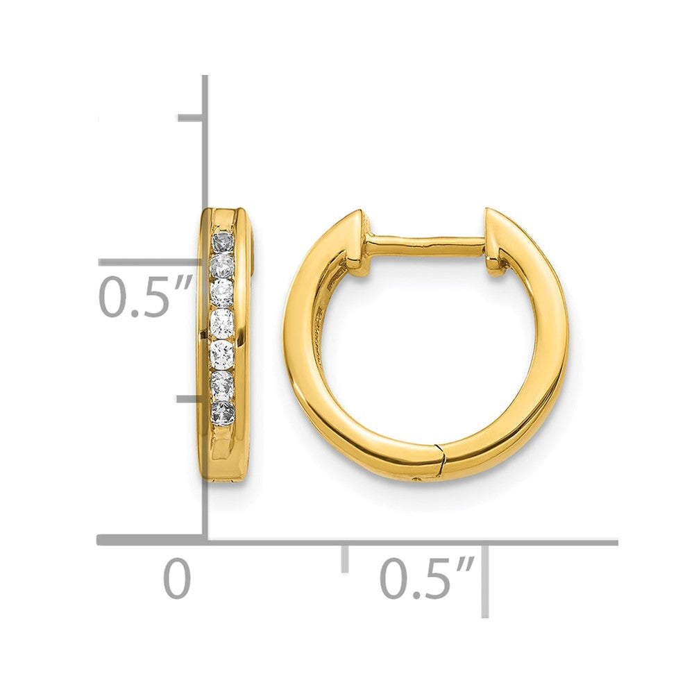 10k Diamond Hinged Hoop Earrings